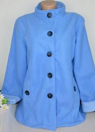 Флисовое демисезонное легкое пальто с карманами anne de lancay этикетка1 фото