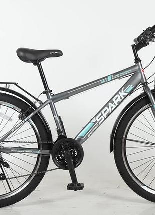 Велосипед spark іntruder 26" ст 15" сірий із блакитним (безпла...