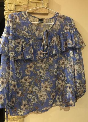 Блузка в стиле zimmerman нежный цветочный принт