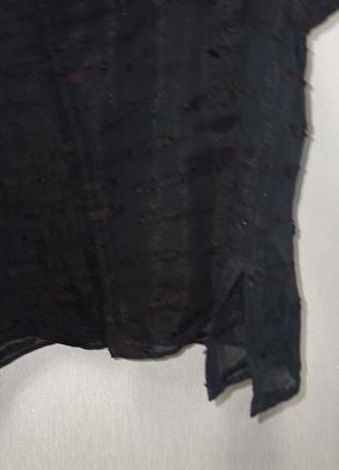 Блузка из органзы,черная.прямая, оверсайз.4 фото