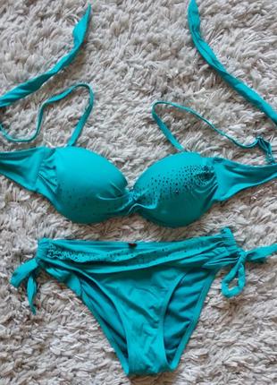 Купальник блакитний з камінням