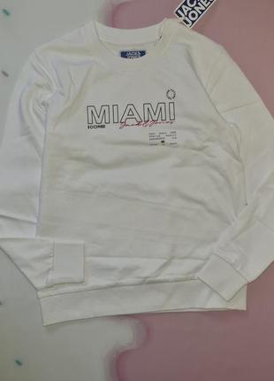 Белый свитшот двунитка jack and jones