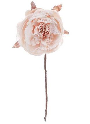 Декоративна штучна квітка троянда 20см, колір - кремовий 832-1...