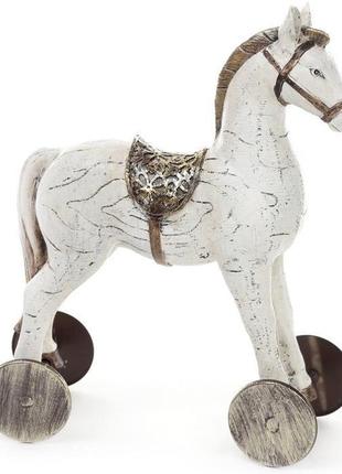 Статуетка декоративна "дитяча конячка" 28 см, світла
