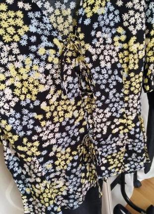 Брендовая блуза топ h&m цветы вискоза этикетка3 фото