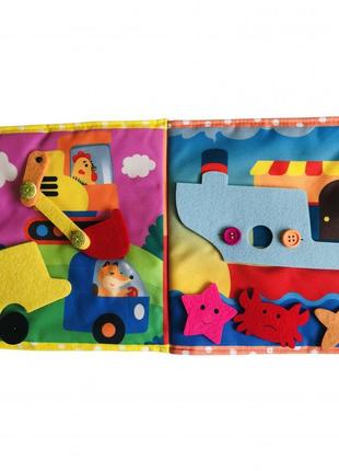 Текстильна розвивальна книга для малюків bambini "машинка" 4036623 фото