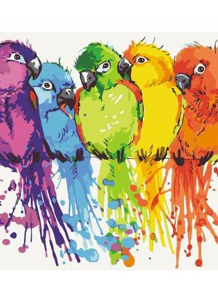 Картина за номерами "радужні папуги" art craft 10617-ac 40х50 см