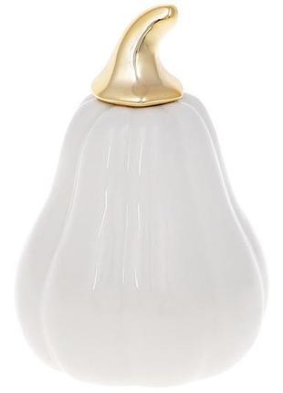 Декор порцеляновий гарбузик, 11.5см, колір - білий глянець із ...