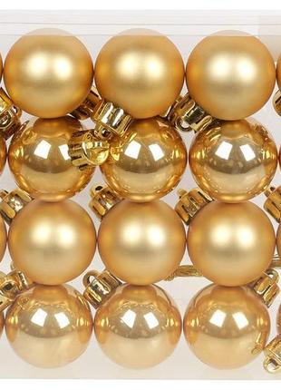 Набір ялинкових куль 3см, колір - яскраве золото, 20 шт.: перл...