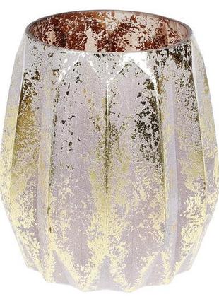 Свічник скляний, 13см, колір - зістарене золото ny15-521 - 6 ш...