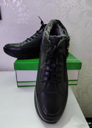 Зимові шкіряні чоловічі кросівки р. 43-28,5 см черевики2 фото