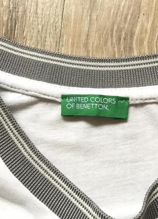 Футболка белая хлопковая свободная united colors of benetton3 фото