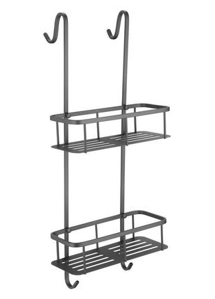 Навісна поличка, подвійна 680*310 мм, темний графіт