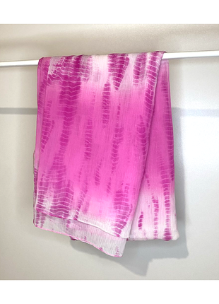 160х100 см шарф на шею тонкий женский яркий розовый длинный широкий палантин парео4 фото