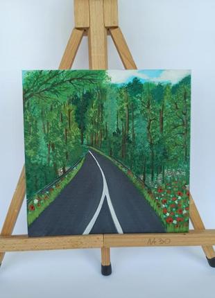 Дорога в зеленом лесу1 фото