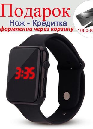 Годинники цифрові в стилі apple watch чоловічі чорний