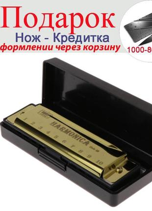 Губна гармоніка harmonica bmt1 золотий