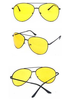 Жовті окуляри для водіїв чорний3 фото