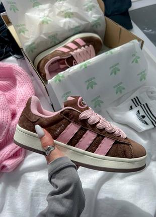 Кроссовки adidas campus brown/pink1 фото