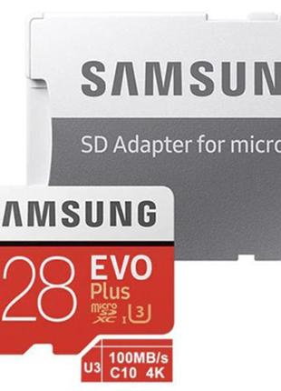 Карта пам'яті samsung plus evo 128 гб microsd та sd адаптер (s...