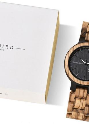 Годинники bobo bird v o26 дерев'яна яні чоловічі темний4 фото