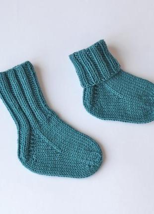 В'язані шкарпетки з мериноса. дитячі шкарпетки2 фото