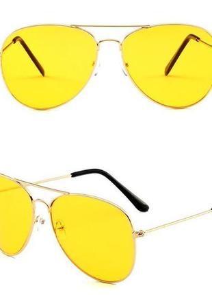 Жовті окуляри для водіїв золотий2 фото