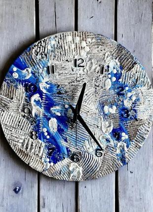 Настінний годинник із текстурної пасти абстракціонізм