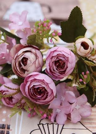Искусственные цветы пионовидная роза3 фото