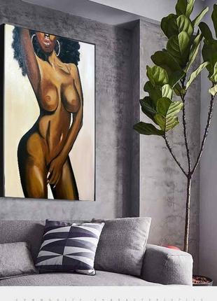 Интерьерная картина маслом "african black woman" р 60х80 см7 фото