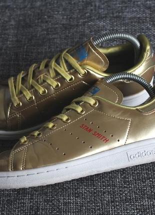 Кроссовки adidas originals stan smith metallic pack gold оригинал4 фото