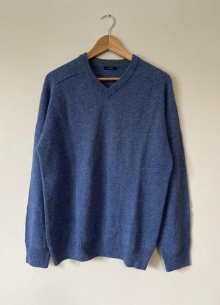 Texbasic джемпер свитер гольф водолазка шерсть голубой синий1 фото