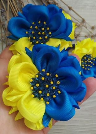 Жовто-сині квіточки на резиночках4 фото