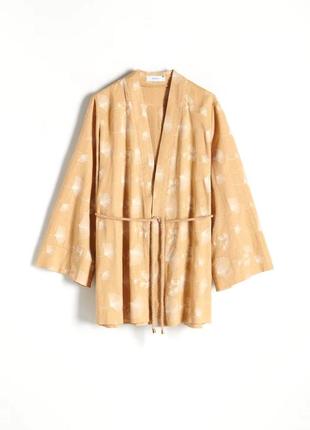 Костюм комплект льняной с вышивкой кимоно шорты5 фото