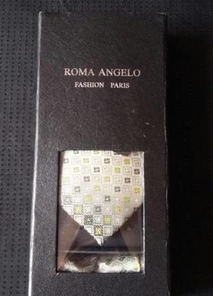 Набор галстук и платок 100% шелк roma angelo1 фото