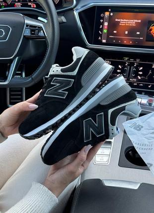 Жіночі кросівки new balance 574 black white4 фото