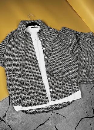 Мужской летний костюм рубашка + шорты стеганный трикотаж люкс качества2 фото