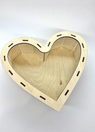 Дерев'яна подарункова коробка , бокс , коробка у вигляді серця7 фото