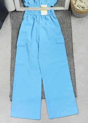 Новые голубые широкие брюки sinsay