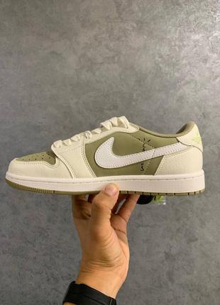 Кроссовки travis scott x air jordan 1 low golf2 фото