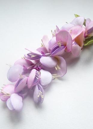 Украшение для прически - цветок глицинии.2 фото