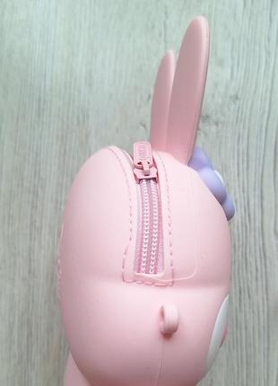 Дитяча сумочка, зайченя, кролик, пудра, рожевий, софт силикон3 фото