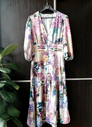 Шикарное, новое, длинное платье сукня цветы папуга. shein1 фото