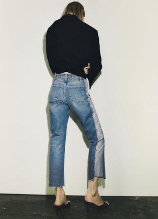 Комбинированные джинсы zara2 фото