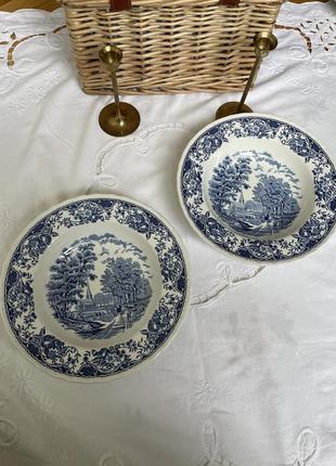Фарфор суповые глубокие тарелки royal tudor ware англия подглазурная ручная гравюра.2 фото