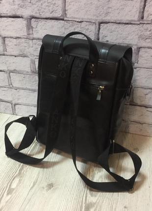 Мужской рюкзак "бруклин" из натуральной кожи черного цвета, вместительный рюкзак под ноутбук