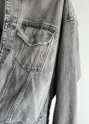 Нова сіра джинсова куртка денім zara h&m cos джинсовка класична levis asos9 фото