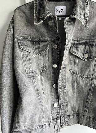 Нова сіра джинсова куртка денім zara h&m cos джинсовка класична levis asos5 фото