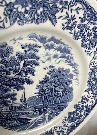 Великі обідні тарілки фарфор тарілки royal tudor ware англія підглазурна ручна гравюра.3 фото