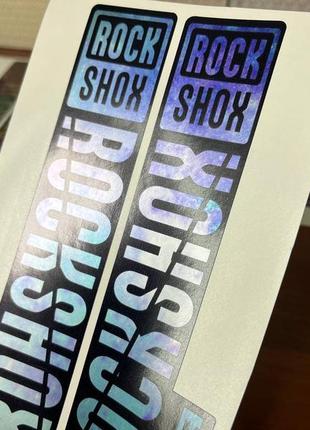 Rock shox reba металізовані наклейки на вилку , синій колір